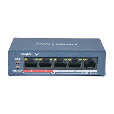 Switch 4 porte POE 10/100 Mbps Metallico  Budget Totale: 35 W (DOOR PHONE)