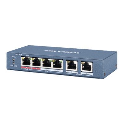 Switch 4 porte HI-PoE 10/100 Mbps  Budget Totale: 60W W (TOP SERIES)