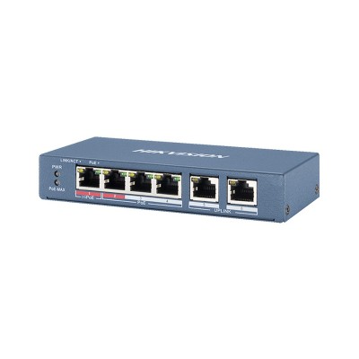 Switch 4 porte POE 10/100 Mbps Metallico  Budget Totale: 35 W