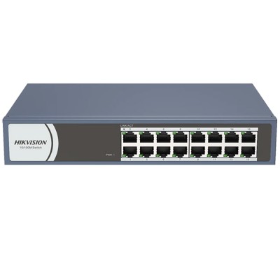 Switch 16 10/100M RJ45 ports, 19-inch Rack-mountable Steel Case Unmanaged Switc3