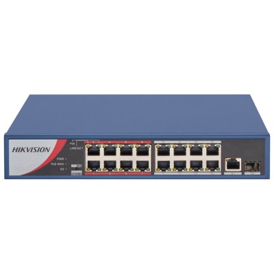 Switch16 porte POE 10/100 Mbps Metallico  Budget Totale: 130 W