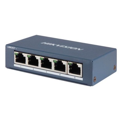 5  Gigabit RJ45 ports, Desktop Steel Case Unmanaged Switch