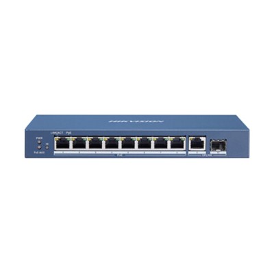 Switch 8 porte POE 10/100 Mbps Metallico Budget Totale: 110 W