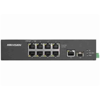 Switch industrial 8 porte POE 10/100 Mbps Budget Totale: 110 W Banda: 5.6 Gbs