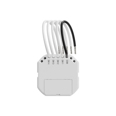 Interfaccia da incasso smart a 4 ingressi, per 4 pulsanti/interruttori.