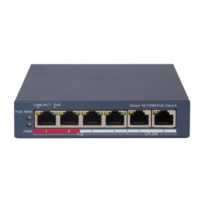 Switch 6 porte Poe10/100 Mbps Budget Totale: 60 W Extended Mode 300m