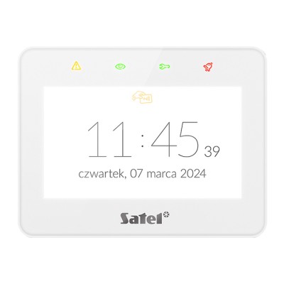 Tastiera touch screen per centrali INTEGRA e VERSA colore  bianco MIFARE